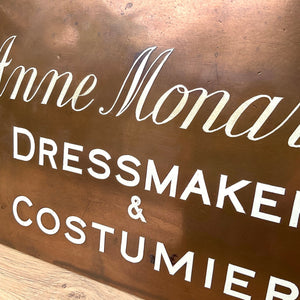 Antique Bronze Trade Sign "Dressmaker & Costumier"