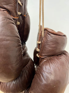 Vintage Frank Bryant Leather Straw-Filled Boxing Gloves c.1930's