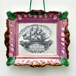 Sunderland Lustre Ware Ship Wall Plaque c.1840's