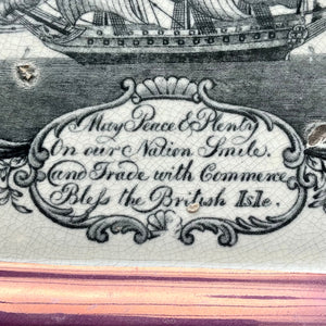 Sunderland Lustre Ware Ship Wall Plaque c.1840's