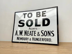 1920's Estate Agents Enamel Sign "To Be Sold"