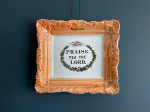 Sunderland Lustre "Praise Yea The Lord" Wall Plaque c.1870's