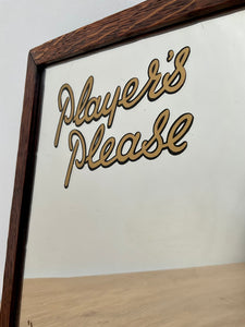 Vintage 'Players Please' Shop Counter Top Advertising Mirror