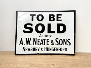 1920's Estate Agents Enamel Sign "To Be Sold"