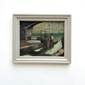 Stanley Joyce Canal Scene Painting dated 1958