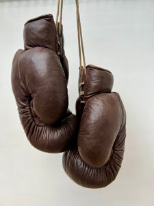 Vintage Frank Bryant Leather Straw-Filled Boxing Gloves c.1930's