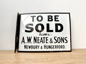 1920's Estate Agents Enamel Sign "To Be Sold"