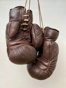 Vintage Frank Bryant Leather Straw-Filled Boxing Gloves c.1930's