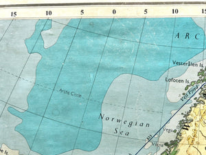 Phillips' Series 1970 European Politcal Boundaries Educational Wall Chart