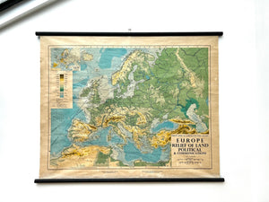 Phillips' Series 1970 European Politcal Boundaries Educational Wall Chart