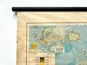 Phillips' Series 1970 European Politcal Boundaries Educational Wall Chart