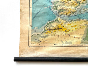 Phillips' Series 1970 European Politcal Boundaries Educational Wall Chart