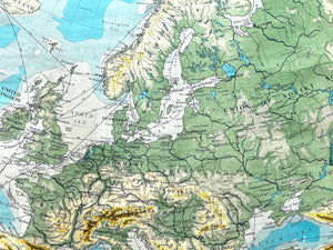 Phillips' Series 1970 European Politcal Boundaries Educational Wall Chart