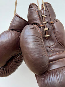 Vintage Frank Bryant Leather Straw-Filled Boxing Gloves c.1930's