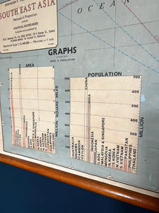 Vintage Robinson's South East Asia Political Educational Wall Chart