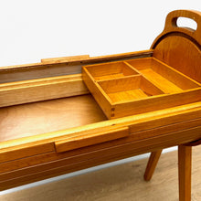 Load image into Gallery viewer, 1950’s Beech Tambour Sewing Box
