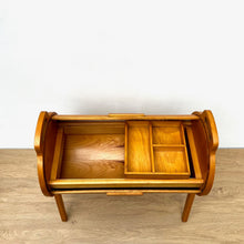 Load image into Gallery viewer, 1950’s Beech Tambour Sewing Box
