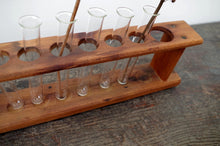 Load image into Gallery viewer, Vintage Wooden School Test Tube Rack
