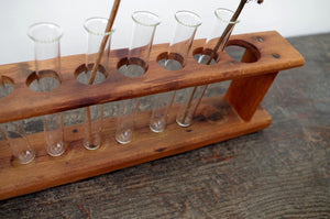 Vintage Wooden School Test Tube Rack