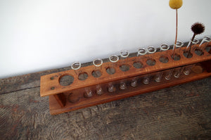 Vintage Wooden School Test Tube Rack