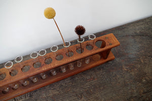 Vintage Wooden School Test Tube Rack