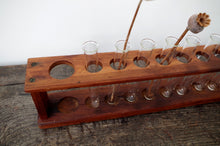 Load image into Gallery viewer, Vintage Wooden School Test Tube Rack
