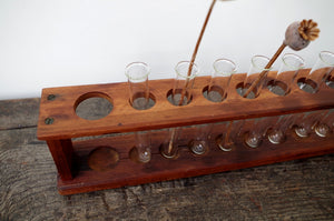 Vintage Wooden School Test Tube Rack