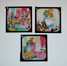 Load image into Gallery viewer, Alice in Wonderland Primus Coloured Lantern Slide Set c.1900
