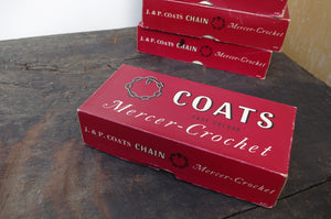 Vintage J&P Coates Mercerised Crochet Cotton Box of 10 x 20g