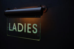 A Pair of Ladies and Gents Illuminated Restroom Signs c.1940's