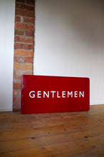 Load image into Gallery viewer, Large British Rail Enamel &#39;Gentlemen&#39; Sign c.1940&#39;s
