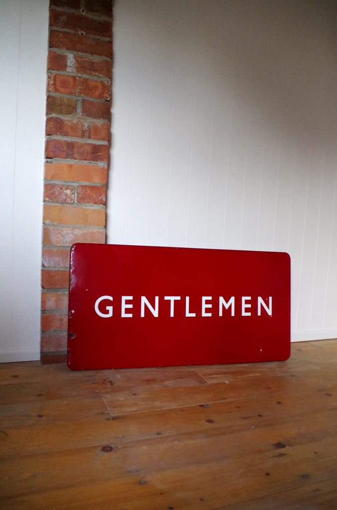 Large British Rail Enamel 'Gentlemen' Sign c.1940's