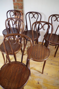 A Set of Six Radomsko Bentwood "Sweetheart" Chairs (Thonet No.16)