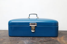 Load image into Gallery viewer, Enamelled Turquoise Dutch Bread Bin c.1930&#39;s
