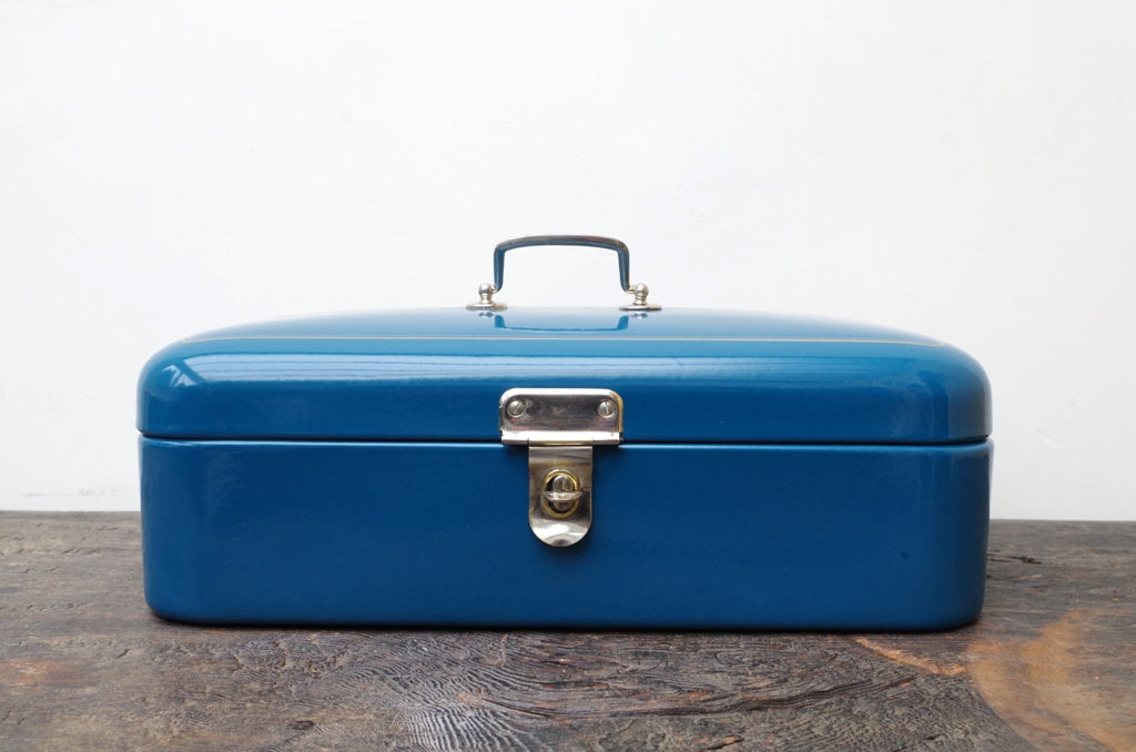 Enamelled Turquoise Dutch Bread Bin c.1930's