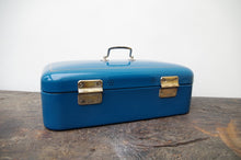 Load image into Gallery viewer, Enamelled Turquoise Dutch Bread Bin c.1930&#39;s
