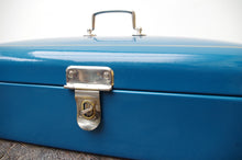 Load image into Gallery viewer, Enamelled Turquoise Dutch Bread Bin c.1930&#39;s
