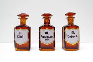 Set of Three 19th Century Apothecary Bottles