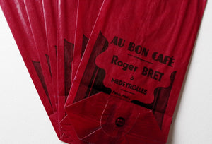 6 x French 'Au Bon Café' Coffee Bags c.1930's