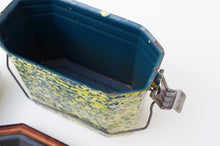 Load image into Gallery viewer, Vintage French Enamel Speckled Lunch Box/Tin c.1940&#39;s
