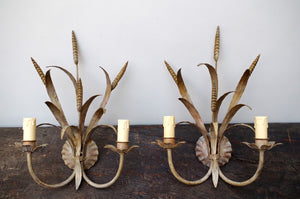 Mid-Century Wheatsheaf Sconces/Wall Lights