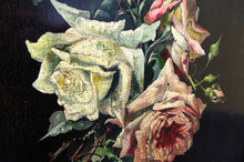 Load image into Gallery viewer, Roses - Framed Italian Vintage Oil Painting
