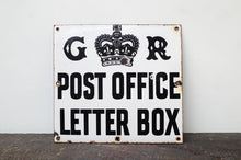 Load image into Gallery viewer, Royal Mail King George V Enamel PO Letter Box Sign c.1910
