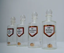 Load image into Gallery viewer, Set of Four Early 20th Century Apothecary Bottles (Clear Glass)
