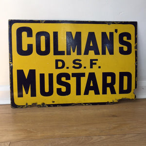 Vintage Coleman's Mustard Advertising Enamel Sign