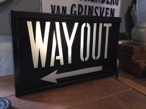 Vintage Theatre 'Way Out' Illuminated Sign