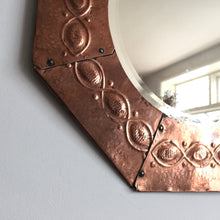 Load image into Gallery viewer, Arts &amp; Crafts Hammered Coppered Mirror
