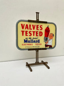 1950's Mullard Valves Glass Advertising Sign