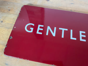 Large British Rail Enamel 'Gentlemen' Sign c.1940's