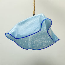 Load image into Gallery viewer, Vintage French Blue Glass Handkerchief Shade c.1930&#39;s
